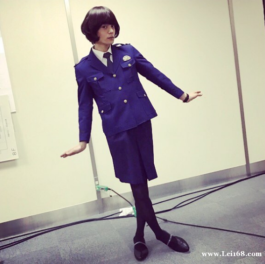 电视剧中的日本男星的波波头短发女警形象（Instagram）
