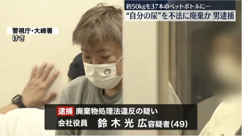 日本疯批男子非法往一公寓扔了50公斤尿！