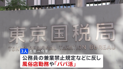 因在风俗店打工，日本税务局3名女职员遭停职处罚